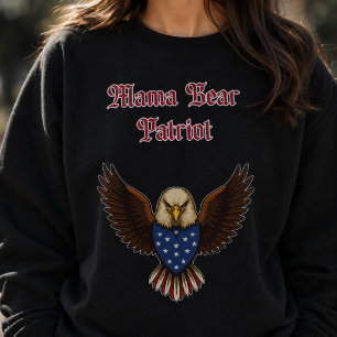 Sudadera Mamá Osa Patriota Feroz Madre Americana Protectora
