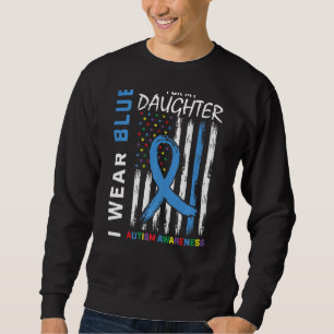 Sudadera Mamá Papá Que Uso Azul Para Mi Hija Autism Awarene