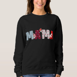 Sudadera Mama Patchwork Letter Sweatshirt - Corazón lindo