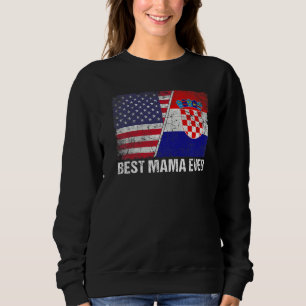 Sudadera Mamá patriótica bandera de Croacia mejor mamá de t