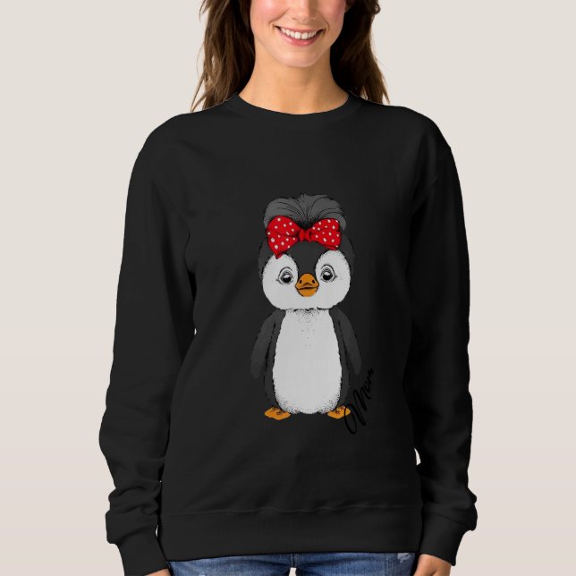 Sudadera Mama Penguin Mothers Day Cute Animal Mom Momma Mom (Anverso)