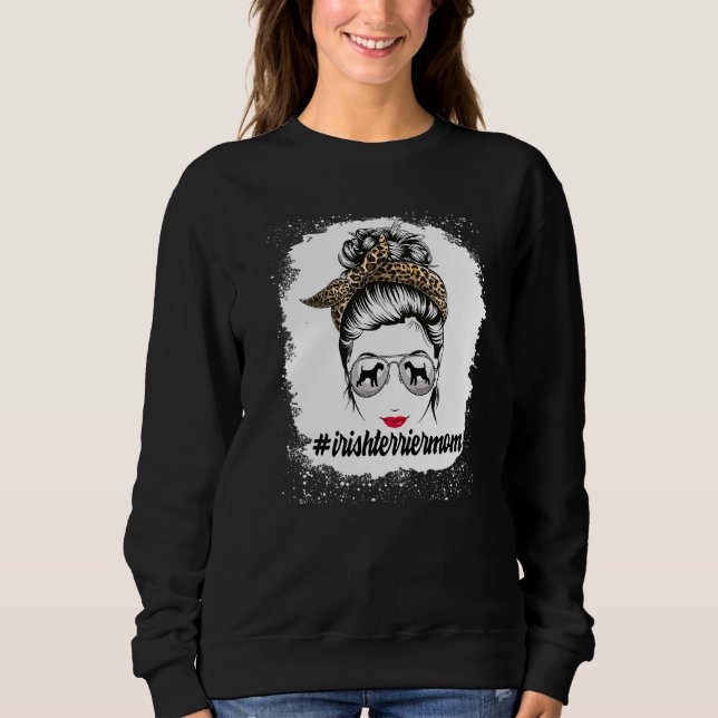 Sudadera Mamá perrera irlandesa adorable blanqueada con un  (Anverso)