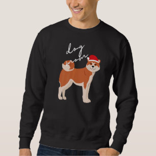 Sudadera Mamá Perro Akita Rojo y Blanco Navidad