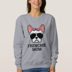 Sudadera Mamá Perro Bulldog Francés Hembra Blanca Frenchie