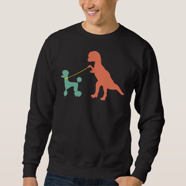 Sudadera mamá perro caniche Dinosaur adorable perro canino (Anverso)