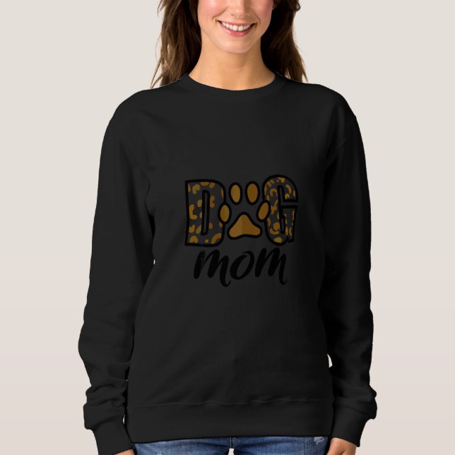 Sudadera Mamá Perro Estampado de Pata de Leopardo Gráfico D (Anverso)