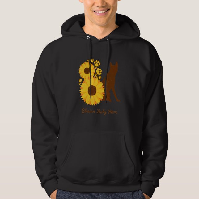 Sudadera Mamá Perro Girasol - Husky Siberiano (Anverso)