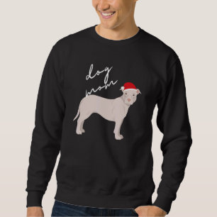 Sudadera Mamá Perro Pit Bull Terrier Americano Blanco Navid