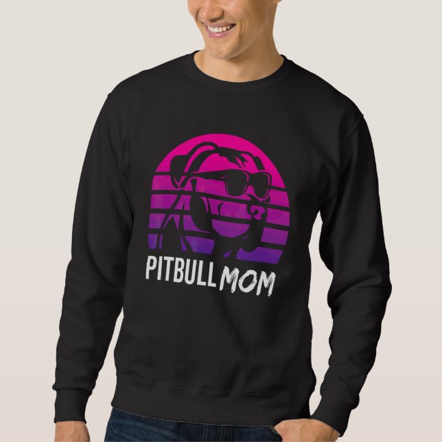 Sudadera Mamá Pitbull Perro Pitbull Retro Años 80 1 (Anverso)
