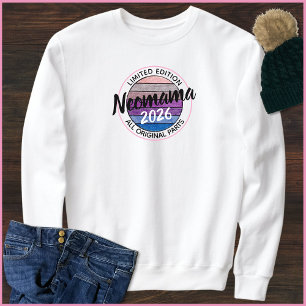 Sudadera Mamá por Primera Vez 2026 Texto Moderno Atardecer