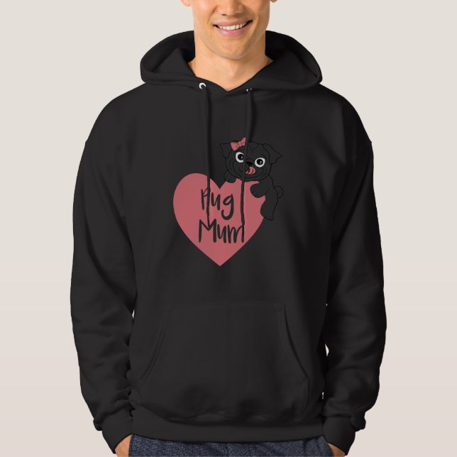 Sudadera Mamá Pug Love Heart Classic T-Shirt 233 (Anverso)