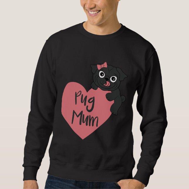 Sudadera Mamá Pug Love Heart Classic T-Shirt 233 (Anverso)