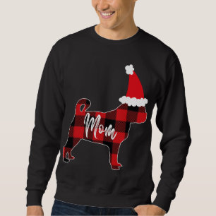 Sudadera Mamá Pug Navidades de Perro Mama Pajama Red Plaid