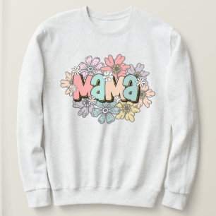 Sudadera Mama Pullover Retro Mama Floral Sweatshirt