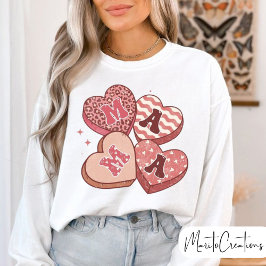 Sudadera Mama Retro Groovy,Hearts Mama, Mother's Day,