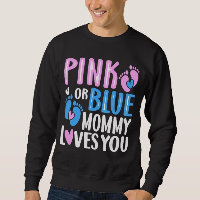 Sudadera Mamá Rosa O Azul Te Ama Género Revelador (Anverso)