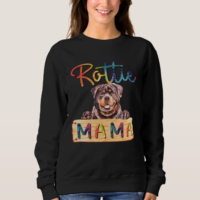 Sudadera Mamá Rottweiler Colorida Mamá Perra (Anverso)