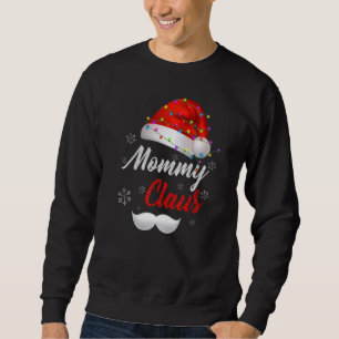 Sudadera Mamá Santa Claus Sombrero Luz Nieve Familia Santa