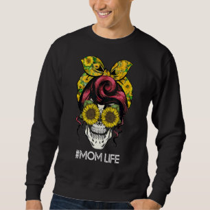 Sudadera Mamá Skull Sunflower feliz día de la madre