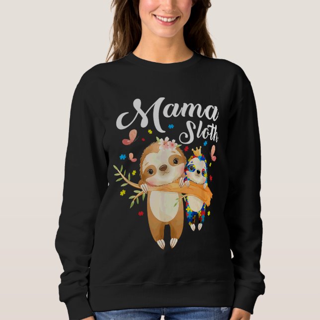 Sudadera Mama Sloth Autism Awareness (Anverso)