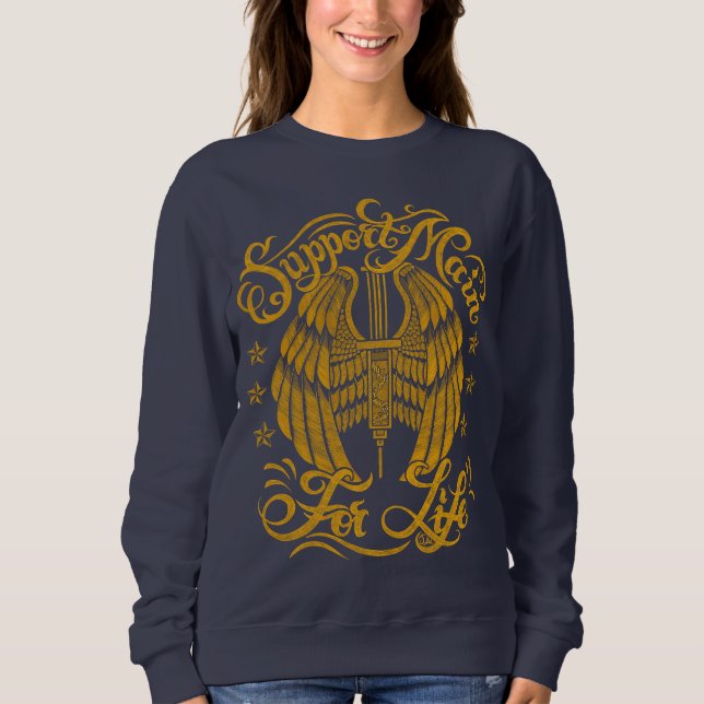 Sudadera Mamá Soporte principal Ilustracion de aguja grunge (Anverso)