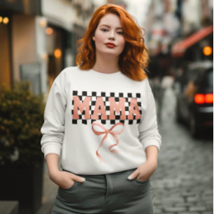Sudadera Mama, Sudadera Rosa con Lazo Coquette de