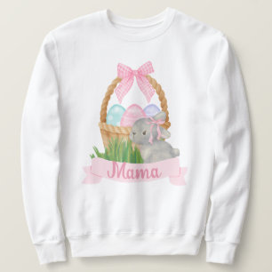 Sudadera Mama Watercolor Cesta de Pascua Rosa