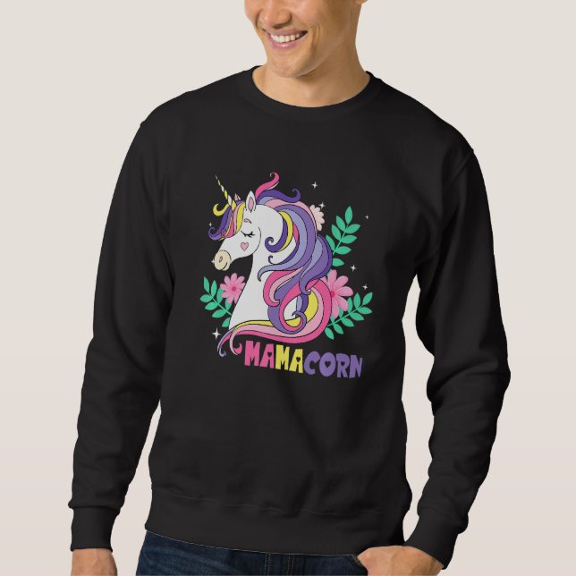 Sudadera Mamacorn Adorable Unicornio Día de la Madre Mágica (Anverso)