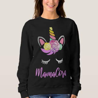 Sudadera Mamacorn Floral Unicornio Para Madres