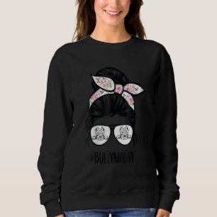 Sudadera Mamáes de bully-Mom Messy Bun Hair Glasses Bully