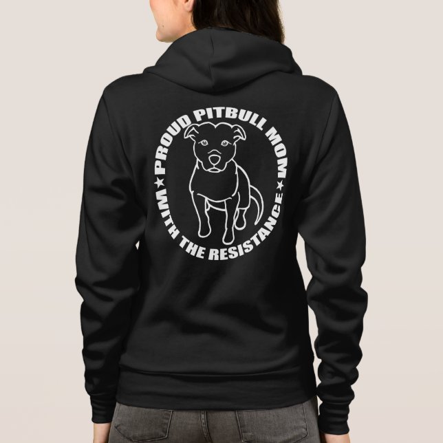 Sudadera Mamáes orgullosas de Pitbull con la resistencia (Reverso)