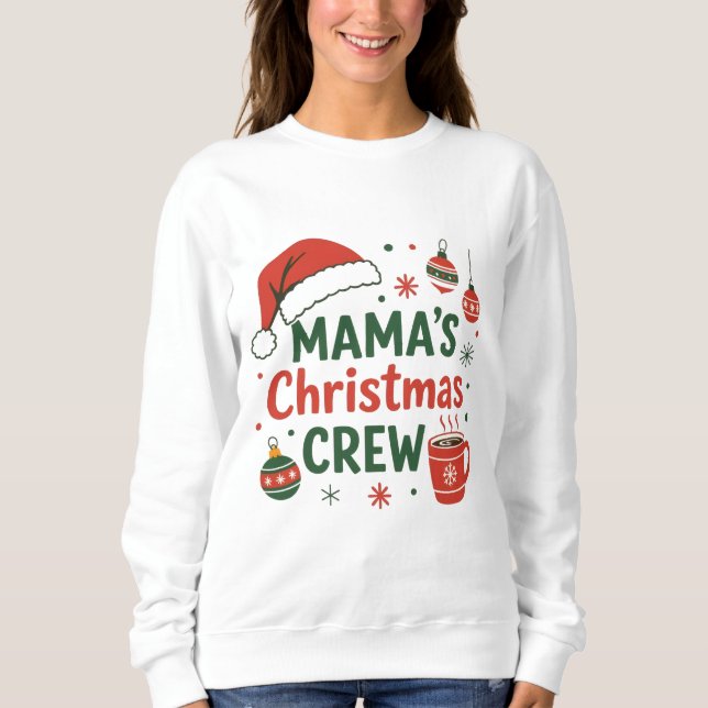 Sudadera Mama's Christmas crew merry cute tee (Anverso)