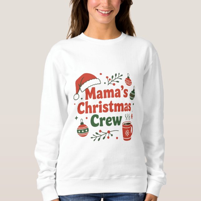 Sudadera Mama's Christmas crew merry festive (Anverso)