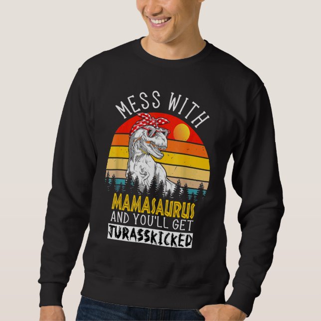 Sudadera Mamasauro Madres Madres Dinosaurio T Rex Saurus (Anverso)