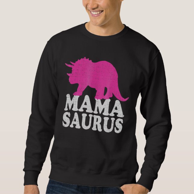 Sudadera Mamasaurus Cute Triceratops Dinosaur Mom (Anverso)