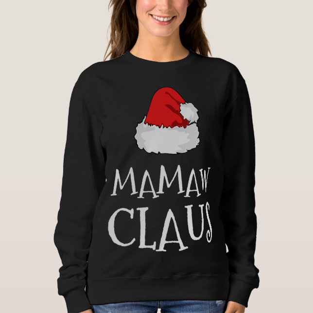 Sudadera Mamaw Claus Navidades Gorra grupo familiar que coi (Anverso)