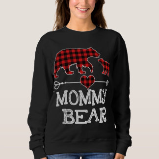 Sudadera Mami Bear Navidades Pajama Red Plaid Buffalo Fami