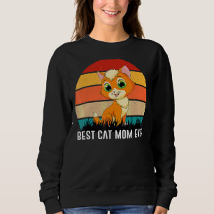 Sudadera Mami de gato mejor felina retro vintage