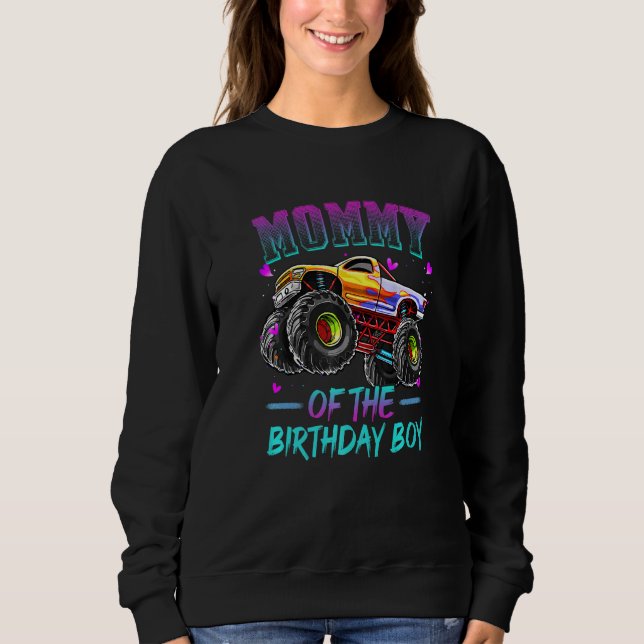 Sudadera Mami Of Birthday Boy Monster Truck Cumpleaños (Anverso)