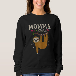 Sudadera Mamma Humor Gráfico de Perezoso para Mujeres Anima