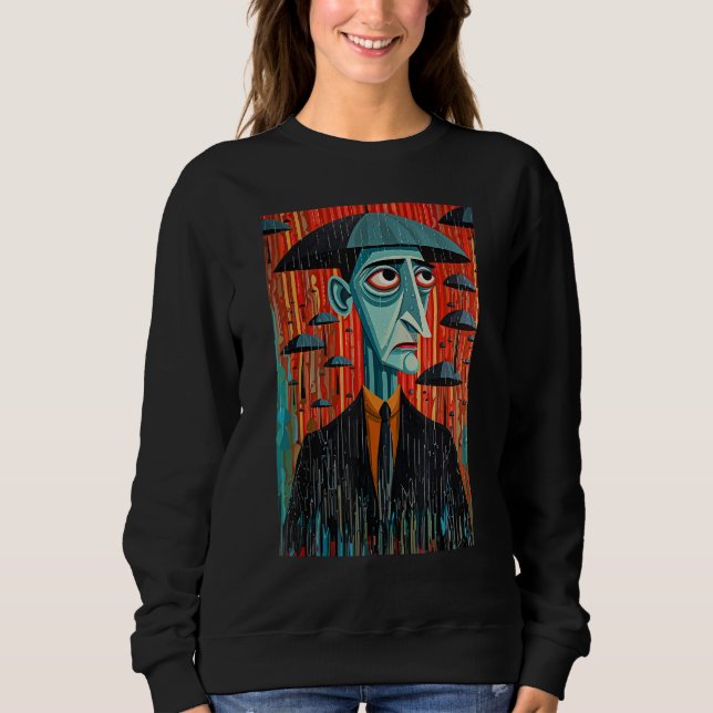 Sudadera Man and Umbrella Surrealistic Horror Abstract Hall (Anverso)