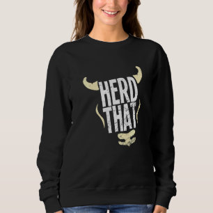 Sudadera Manada De Granja De Cabeza De Vaca Animal Pun Farm