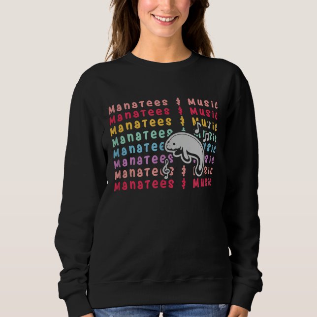 Sudadera Manatees and Music Notes Musician Sea Animal (Anverso)