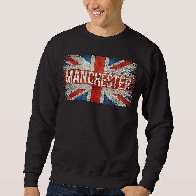 Sudadera Manchester Inglaterra Reino Unido Bandera Británic (Anverso)