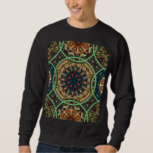 Sudadera Mandala colorida: Mano floral vintage dibujada