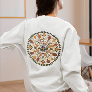 Sudadera Mándala de Flor Prensada l Floral Botánico Otoñal 