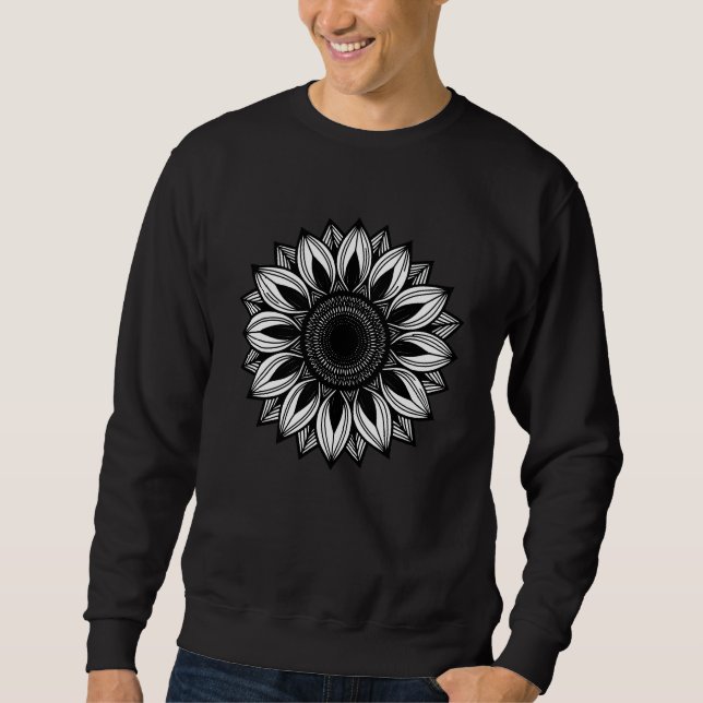 Sudadera Mandalá de girasol geométrico gráfico (Anverso)