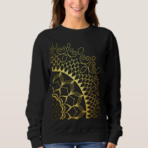 Sudadera Mandala dorada y negra
