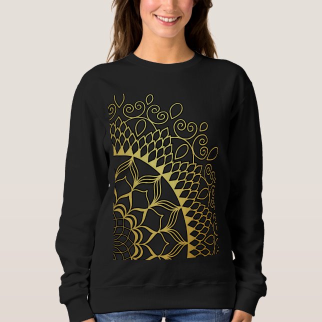 Sudadera Mandala dorada y negra (Anverso)