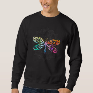 Sudadera Mandalá Libélula Flor de Loto Mágico Colorido Dr